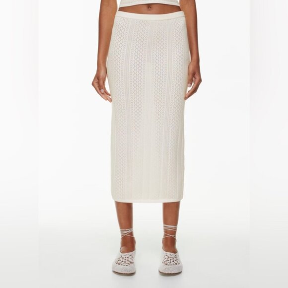 Aritzia Little Moon SET Balmy + Rico Tube Top/High Rise Knit Midi Skirt Birch - Picture 4 of 11